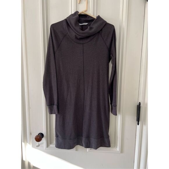 Woolrich charcoal gray women’s cowl neck long sleeve thermal dress M - Picture 1 of 4